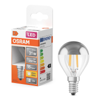 Ampoule LED Osram E14 | Boule P45 | Filament | Miroir supérieur | Argent | 2700K | 4W (31W) LOS01691