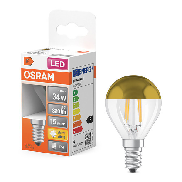 Ampoule LED Osram E14 | Boule P45 | Filament | Miroir supérieur | Or | 2700K | 4W (34W) LOS01697 - 1