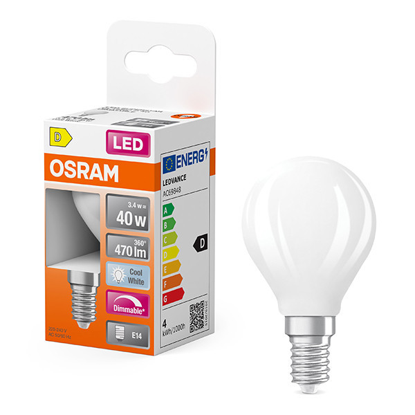 Ampoule LED Osram E14 | Boule P45 | Mat | 4000K | Dimmable | 3,4W (40W) LOS01801 - 1