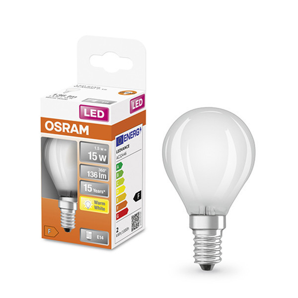Osram E14 ampoule LED en globe mate 1,5 W (15 W) LOS00192 - 1