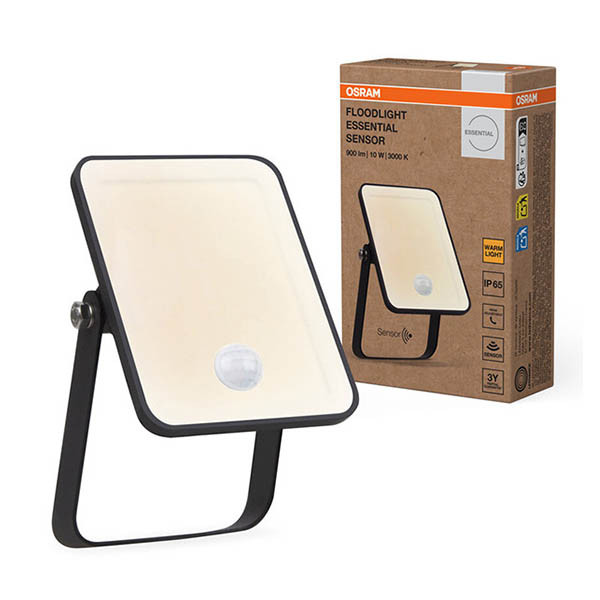 Osram Ledvance Essential projecteur avec capteur 10W | 3000K | 750 lumens | IP65 | noir LOS02062 - 1