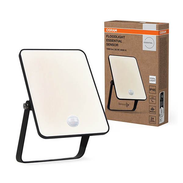 Osram Ledvance Floodlight Essential avec capteur 20W | 4000K | 1800 lumens | IP65 | Noir LOS02064 - 1