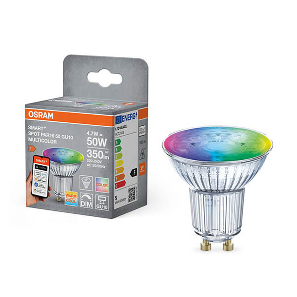 Osram Ledvance ampoule LED intelligente GU10 | PAR16 | Transparent | RGB+ 2700-6500K | wifi | 4,7W LOS02010 - 1