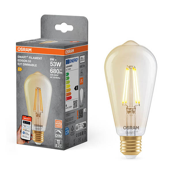 Osram Ledvance ampoule intelligente E27 | Edison ST64 | Or | 2400K | Wifi | 6W LOS02004 - 1