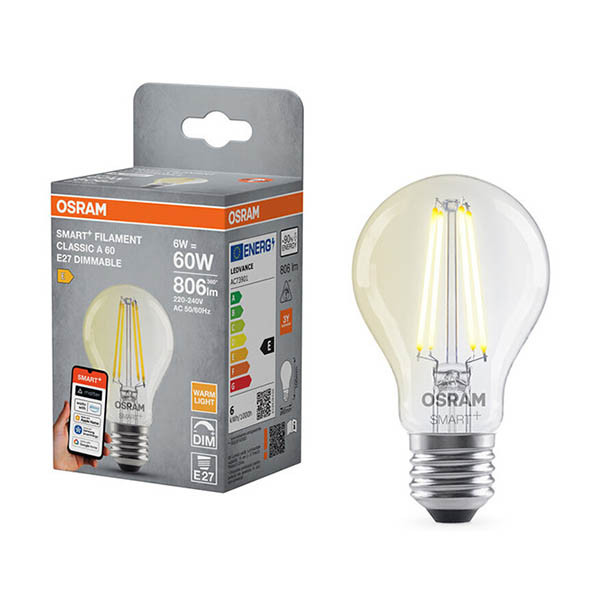 Osram Ledvance ampoule intelligente E27 | Poire A60 | Transparent | 2700K | Wifi | 6W LOS02000 - 1