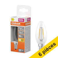 Offre : 6x Osram ampoule LED E14 | Bougie B35 | Filament | Transparent | 2700K | 1,8W (25W)