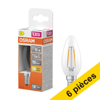 Offre : 6x Osram ampoule LED E14 | Bougie B35 | Filament | Transparent | 2700K | 1W (15W)