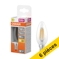 Offre : 6x Osram ampoule LED E14 | Bougie B35 | Filament | Transparent | 2700K | 3,4W (40W)