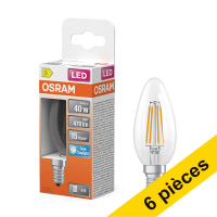 Offre : 6x Osram ampoule LED E14 | Bougie B35 | Filament | Transparent | 6500K | 3,4W (40W)