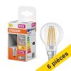 Offre : 6x Osram ampoule LED E14 | Sphérique P45 | Filament | Transparent | 2700K | Dimmable | 3,4W (40W) LOS01874 - 1