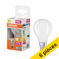 Offre : 6x Osram ampoule LED E14 | Sphérique P45 | Mat | 2700K | Dimmable | 3,4W (40W)