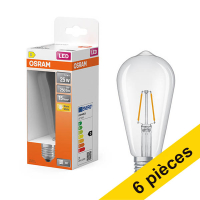 Offre : 6x Osram ampoule LED E27 | Edison ST64 | Filament | Transparent | 2700K | 1,8W (25W)