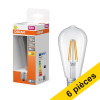 Offre : 6x Osram ampoule LED E27 | Edison ST64 | Filament | Transparent | 2700K | 5,9W (60W) LOS01912 - 1