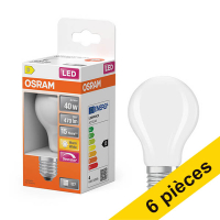 Offre : 6x Osram ampoule LED E27 | Poire A60 | Mat | 2700K | Dimmable | 3,4W (40W)