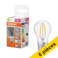Offre : 6x Osram ampoule LED E27 | Sphérique P45 | Filament | Transparent | 4000K | 1,8W (25W)