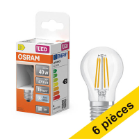 Offre : 6x Osram ampoule LED E27 | Sphérique P45 | Filament | Transparent | 4000K | 3,4W (40W)