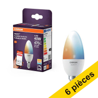 Offre : 6x Osram ampoule LED intelligente E14 | Bougie B40 | Verre mat | 2700-6500K | Zigbee | 4,9W (40W)