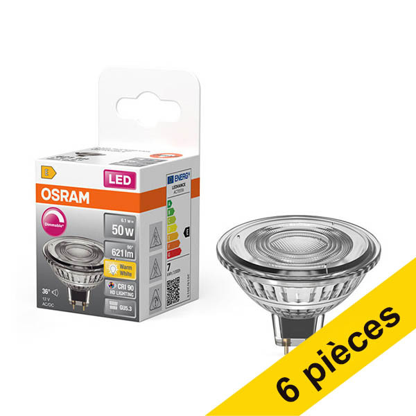 Offre : 6x Osram spot LED GU5.3 | 2700K | Dimmable | 6,1W (50W) LOS01936 - 1