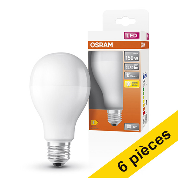 Offre : 6x Osram E27 ampoule LED poire mate 19W (150W) LOS00125 - 1