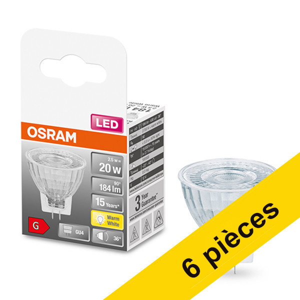 Offre : 6x Osram GU4 spot LED non dimmable 2,5W (20W) LOS00303 - 1
