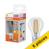 Offre : 6x Osram ampoule LED E27 | Poire A60 | Filament | Transparent | 2700K | 5,9W (60W) LOS01828 - 1