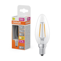 Osram ampoule LED E14 | Bougie B35 | Filament | Transparent | Dimmable | 2700K | 1,8W (25W) LOS01843