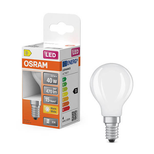 Osram ampoule LED E14 | Sphérique P45 | Mat | 2700K | 3,4W (40W) LOS01905 - 1