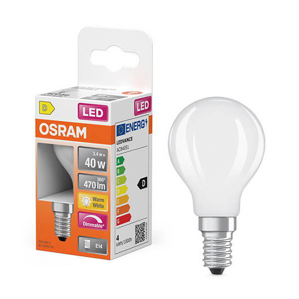 Osram ampoule LED E14 | Sphérique P45 | Mat | 2700K | Dimmable | 3,4W (40W) LOS01881 - 1