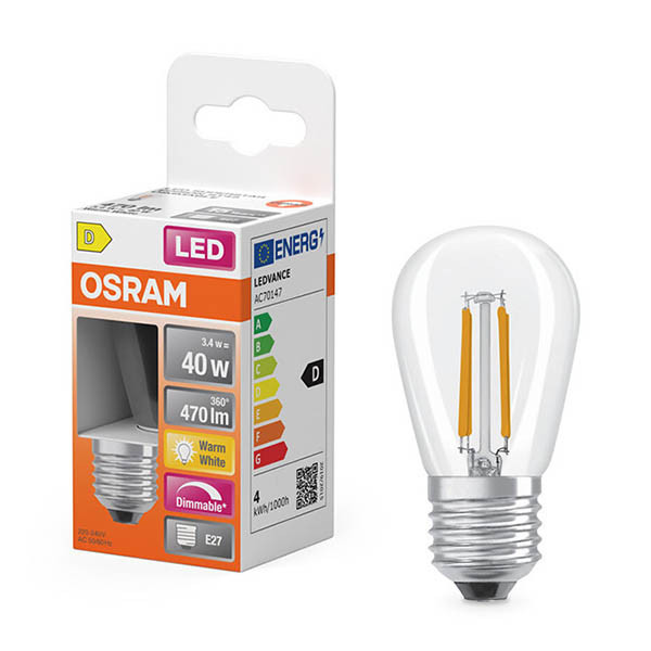 Osram ampoule LED E27 | Edison ST45 | Filament | Transparent | 2200K | Dimmable | 3,4W (40W) LOS01883 - 1
