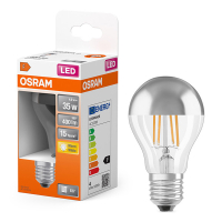 Osram ampoule LED E27 | Poire A60 | Filament | Tête miroir | Argent | 2700K | 4W (35W) LOS01687