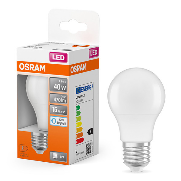 Osram ampoule LED E27 | Poire A60 | Mat | 6500K | 4,9W (40W) LOS01147 - 1