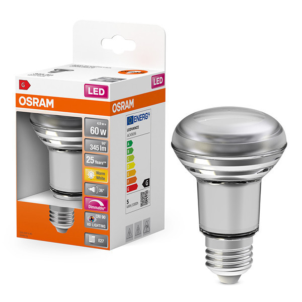 Osram ampoule LED E27 | Réflecteur R80 | 2700K | Dimmable | 4,9W (60W) LOS01353 - 1