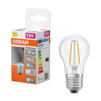 Osram ampoule LED E27 | Sphérique P45 | Filament | Transparent | 4000K | 1,8W (25W) LOS02162
