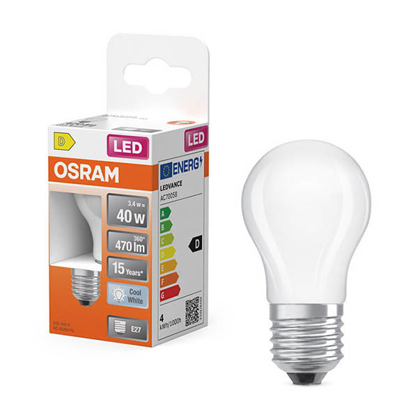 Osram ampoule LED E27 | Sphérique P45 | Mat | 4000K | 3,4W (40W) LOS02176 - 1