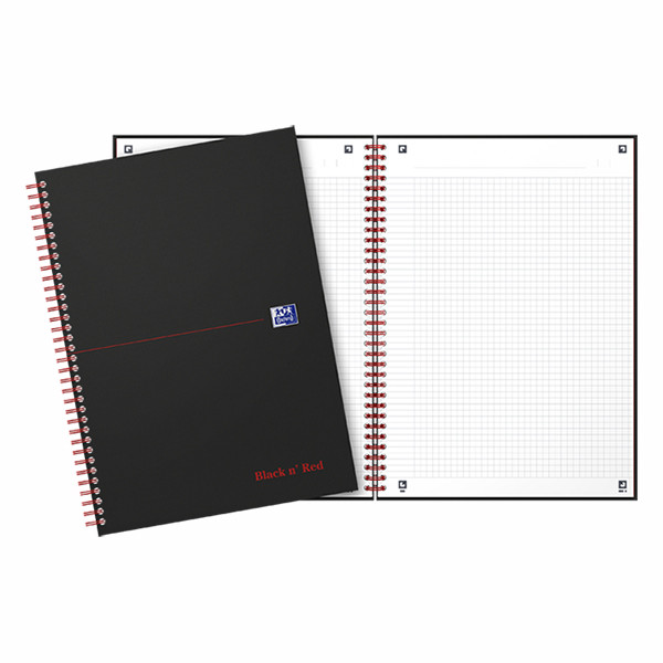 Oxford Black n' Red cahier à spirale A4 quadrillé 90 g/m² 70 feuilles 400047609 260011 - 4