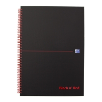 Oxford Black n' Red cahier à spirale A4 quadrillé 90 g/m² 70 feuilles 400047609 260011
