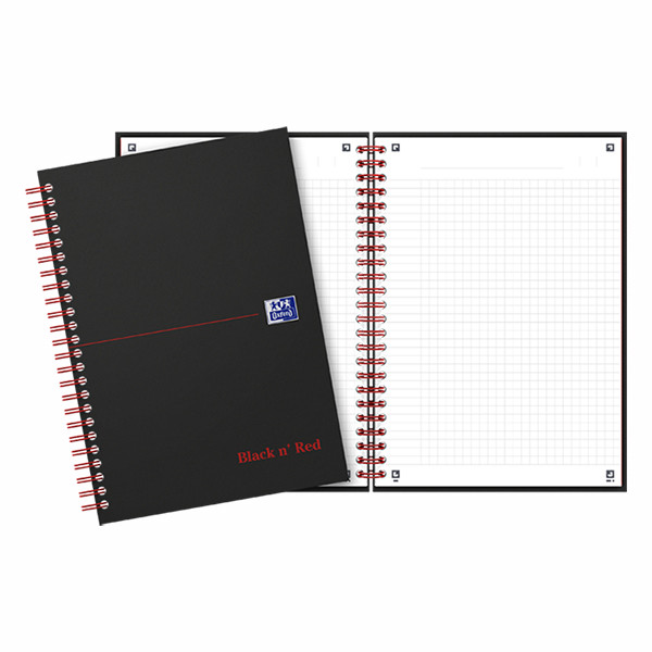 Oxford Black n' Red cahier à spirale A5 quadrillé 90 g/m² 70 feuilles 400047652 260013 - 4