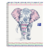Oxford Boho Chic éléphant cahier à spirale A4+ ligné 60 feuilles (4 trous)