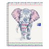 Oxford Boho Chic cahier à spirale éléphant A4+ quadrillé 90 g/m² 60 feuilles (4 trous)