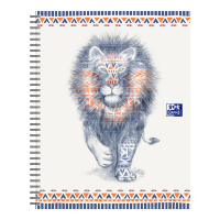 Oxford Boho Chic cahier à spirale lion A4+ quadrillé 90 g/m² 60 feuilles (4 trous) 400143832 260174