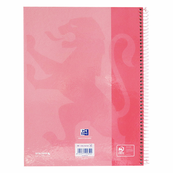 Oxford Classic cahier à spirale A4+ 90 g/m² 80 feuilles ligné - rose 260288 - 2