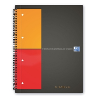 Oxford International Activebook A4 quadrillé 80 g/m² 80 feuilles (4 trous) - gris 100104329 260040
