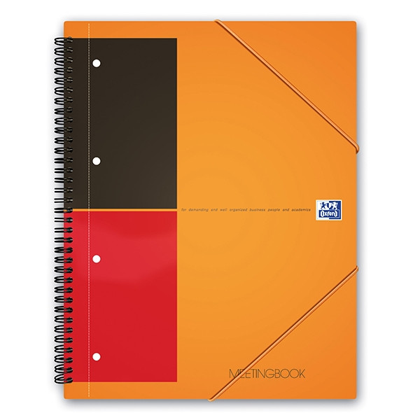 Oxford International Meetingbook cahier à spirale A4+ ligné 80 g/m² 80 feuilles - orange 100104296 260004 - 1