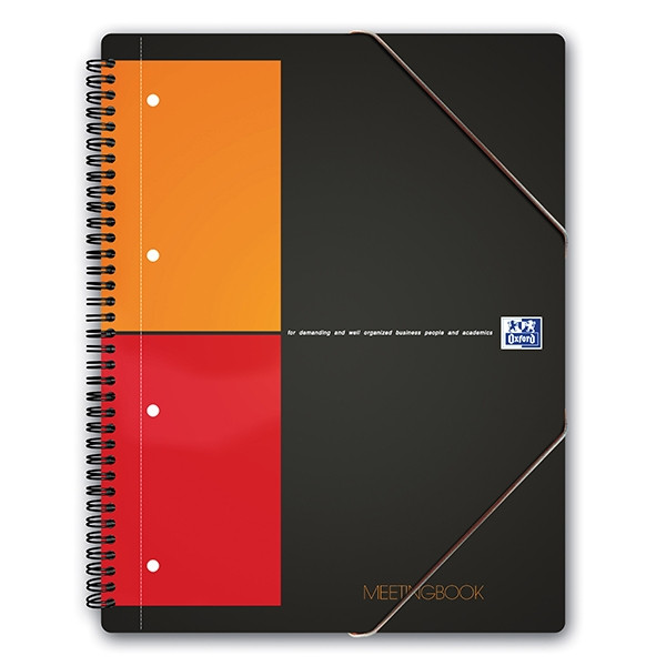 Oxford International Meetingbook cahier à spirale A4 quadrillé 80 g/m² 80 feuilles - gris 100100362 260005 - 1