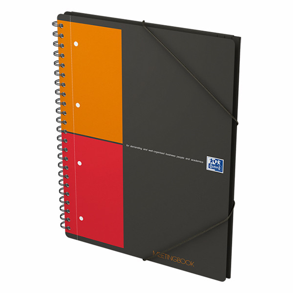 Oxford International Meetingbook cahier à spirale A4 quadrillé 80 g/m² 80 feuilles - gris 100100362 260005 - 4