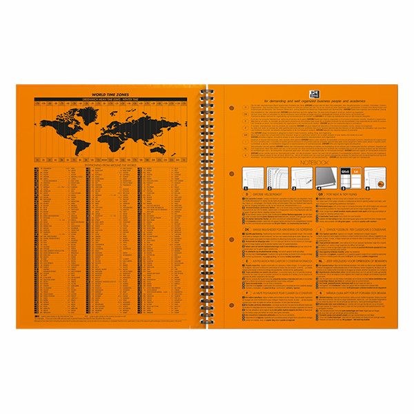 Oxford International cahier à spirale A4+ ligné 80 g/m² 80 feuilles - orange 100104036 260000 - 3