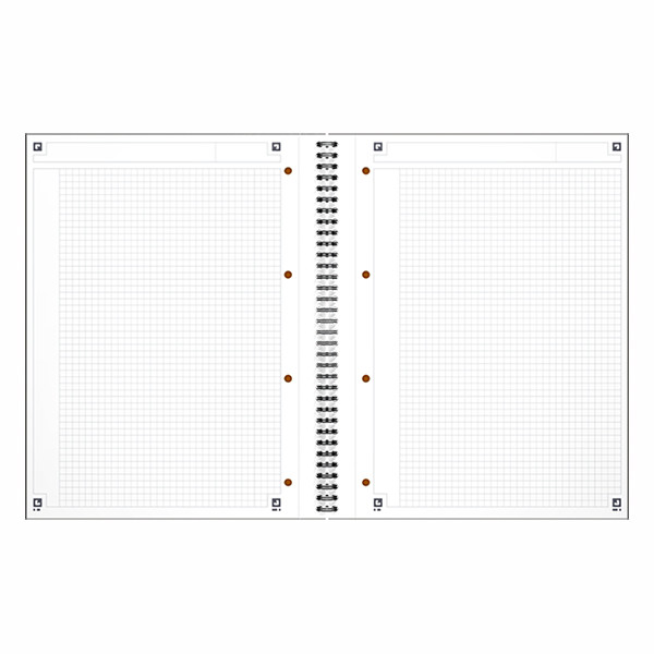 Oxford International cahier à spirale A4 quadrillé 80 g/m² 80 feuilles (4 trous) - gris 100103664 260001 - 2