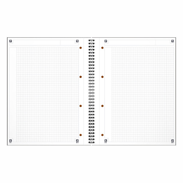 Oxford International cahier à spirale A4 quadrillé 80 g/m² 80 feuilles (4 trous) - gris 100103664 260001 - 2