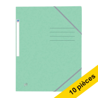 Offre: 10x Oxford Top File+ farde à élastique en carton A4 - vert pastel