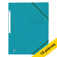 Offre : 10x Oxford Top File+ farde à élastique en carton A4 - aqua